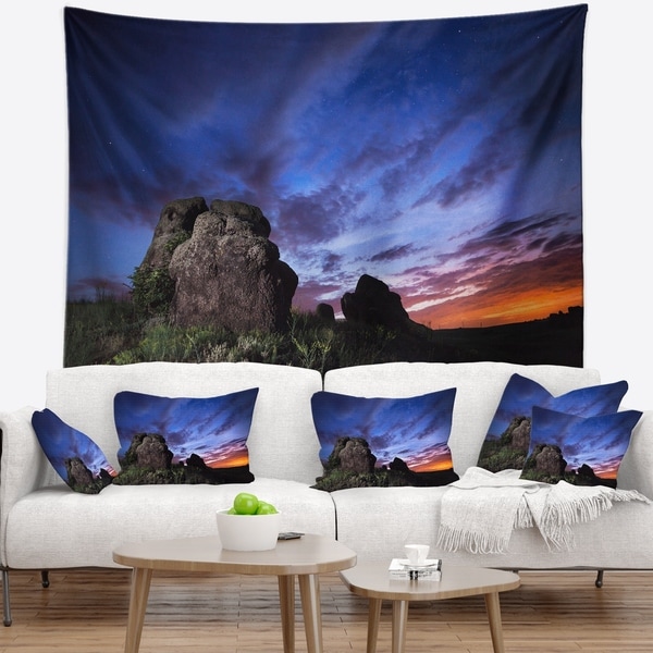 Designart 'Summer Night Blue Sky' Landscape Photography Wall Tapestry