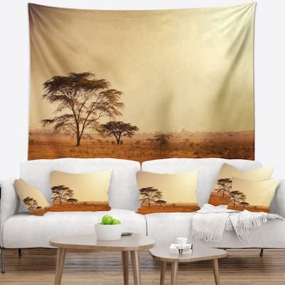 Designart 'Trees in Large African Landscape' African Landscape Wall Tapestry