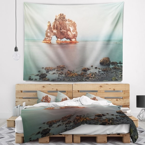 Designart 'Rock Sea Symbol in Iceland' Seashore Wall Tapestry