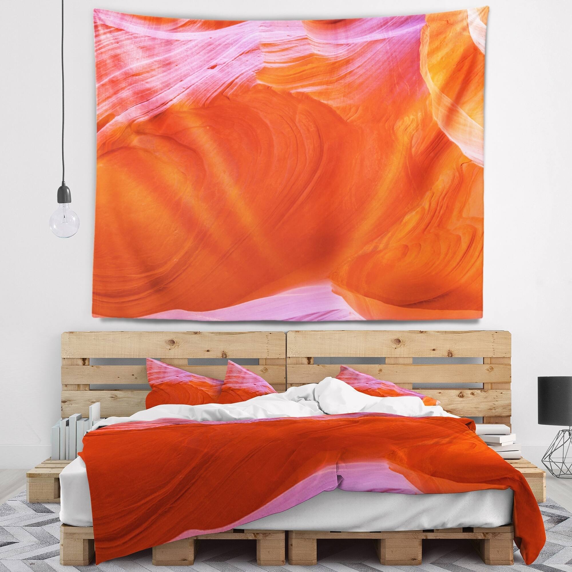 Designart 'Antelope Canyon Cave' Landscape Photo Wall Tapestry - Bed ...