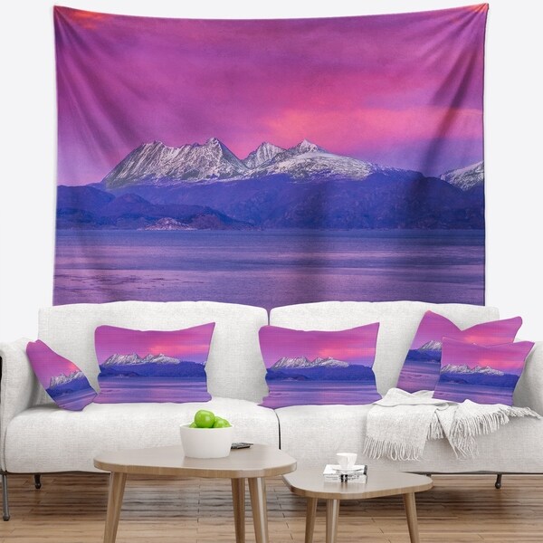 Designart 'Ushuaia Sunrise Argentina' Beach and Shore Wall Tapestry