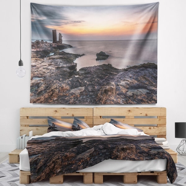 Designart 'Gate to Africa Seashore in Mahdia' Oversized Beach Wall Tapestry