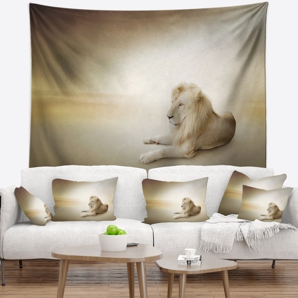 Designart 'Relaxing King of Animals' Animal Wall Tapestry