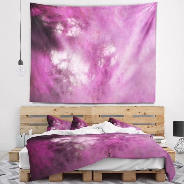 Designart 'Blur Pink Sky with Stars' Abstract Wall Tapestry