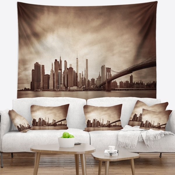 Designart 'Manhattan Financial District' Cityscape Wall Tapestry