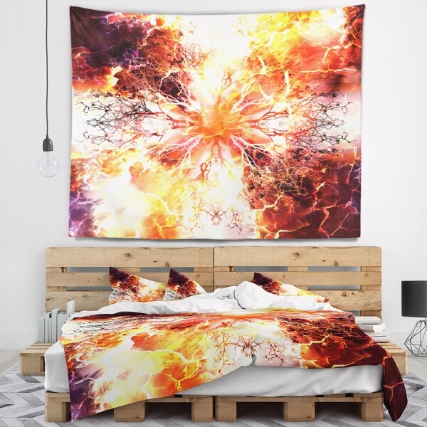 Designart 'Yellow Tree Pattern Mandala' Abstract Wall Tapestry