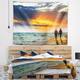 Designart 'Lovers at Beach' Seashore Photography Wall Tapestry - Bed ...