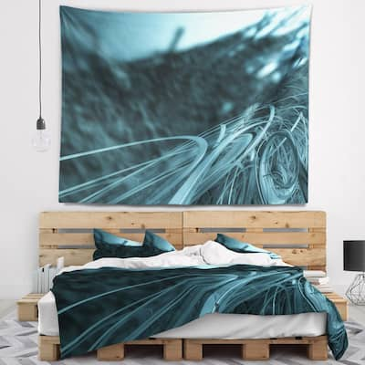 Designart 'Fractal 3D Bottom Stripes' Contemporary Wall Tapestry