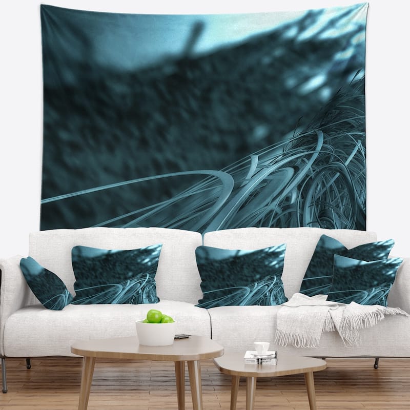 Designart 'Fractal 3D Bottom Stripes' Contemporary Wall Tapestry