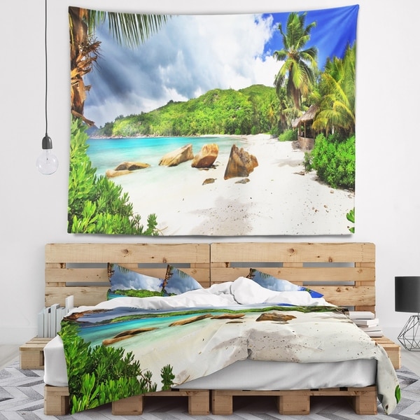 Designart 'Seychelles Islands Wide Panorama' Landscape Wall Tapestry