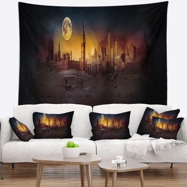 Designart 'Mysterious Apocalyptic City' Landscape Wall Tapestry