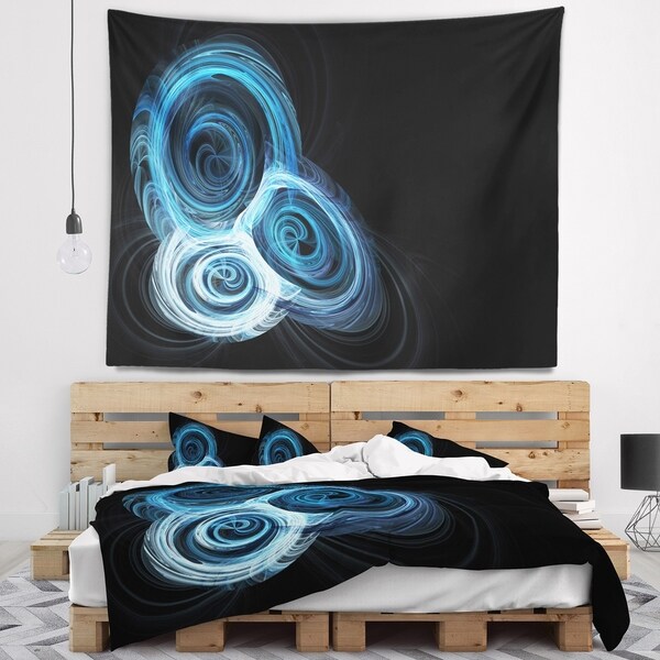 Designart 'Blue Spiral Nebula on Black' Abstract Wall Tapestry
