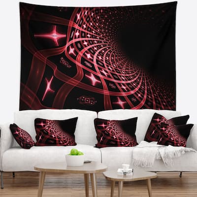 Designart 'Fractal Purple Dense Stripes' Contemporary Wall Tapestry