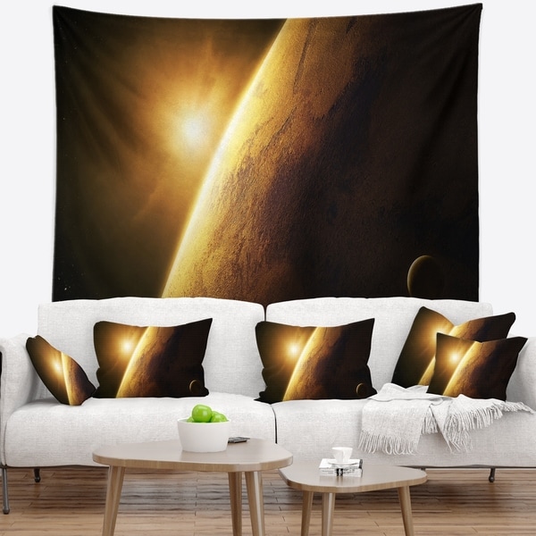 Designart 'Planet Mars Close up with Sunrise' Landscape Wall Tapestry