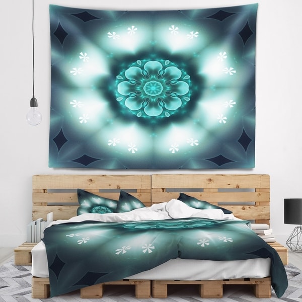 Designart 'Green Fractal Flower Mandala Shape' Floral Wall Tapestry
