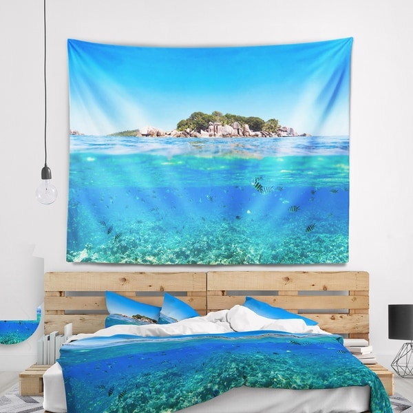 Designart 'Under and Above the Waters' Seascape Wall Tapestry