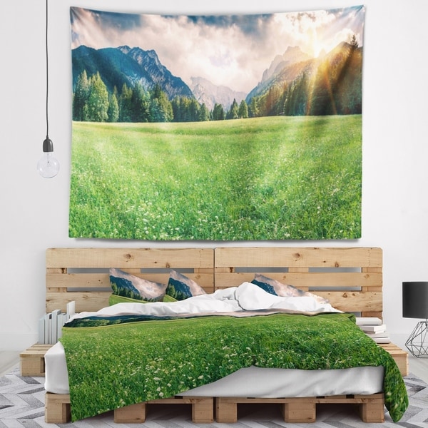 Designart 'Triglav Mountain Panorama' Landscape Photography Wall Tapestry