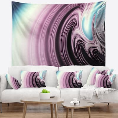 Designart 'Unique Purple Fractal Art Pattern' Abstract Wall Tapestry