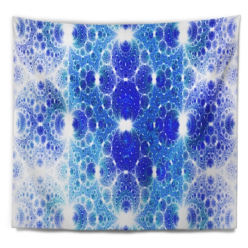 Designart 'Exotic Blue Fractal Crescent Pattern' Abstract  Small