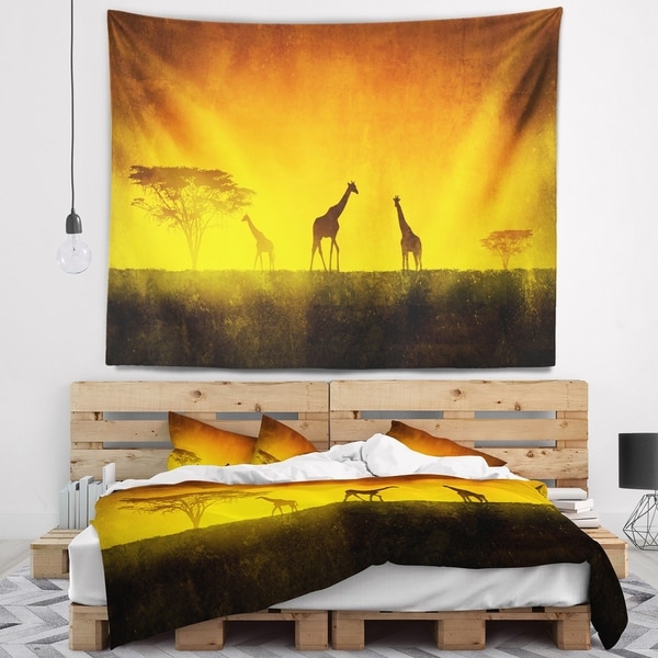 Designart 'African Sunset Aura' Landscape Wall Tapestry