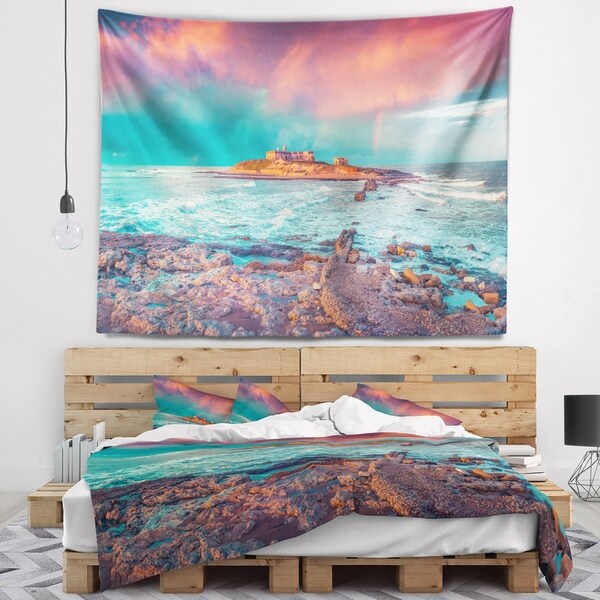 Designart 'Blue Waters in Spring' Seascape Photography Wall Tapestry
