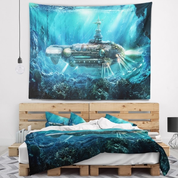 Designart 'Fantastic Submarine' Abstract Wall Tapestry