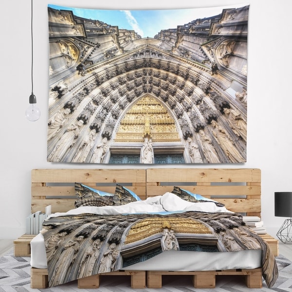 Designart 'Facade of the Dom Church in City' Cityscape Art Wall Tapestry