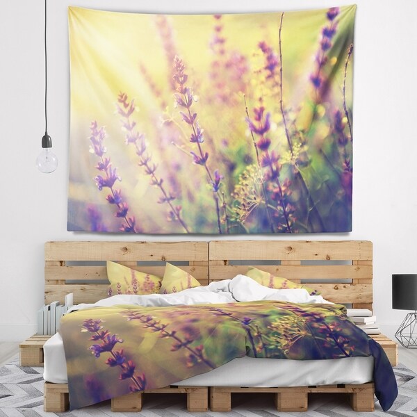 Purple flower tapestry store