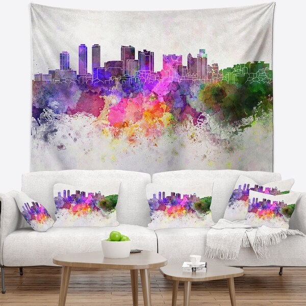 Designart 'Colombo Skyline' Cityscape Wall Tapestry