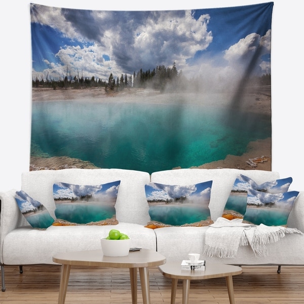 Designart 'West Thumb Geyser Basin in Yellowstone' Landscape Wall Tapestry