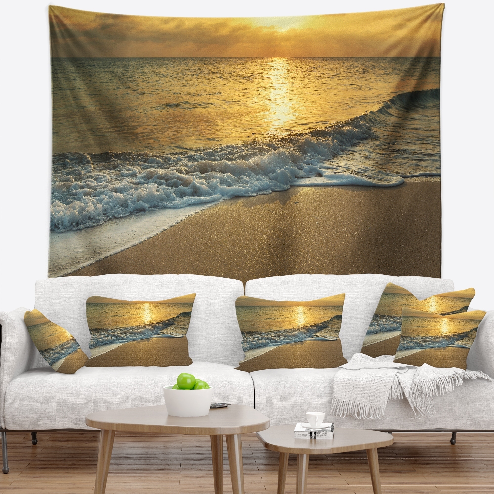 Wall Hanging Tapestry Living Room Beach Sheet Bedspread Beautiful Coast ...