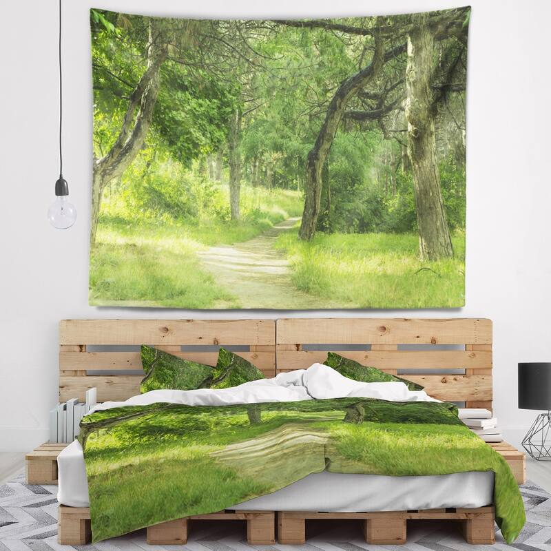 Designart 'Green Forest Path in Early Summer' Landscape Photography ...