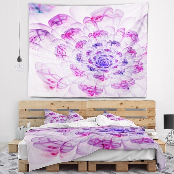 Designart 'Large Purple Fractal Flower Petals' Floral Wall Tapestry