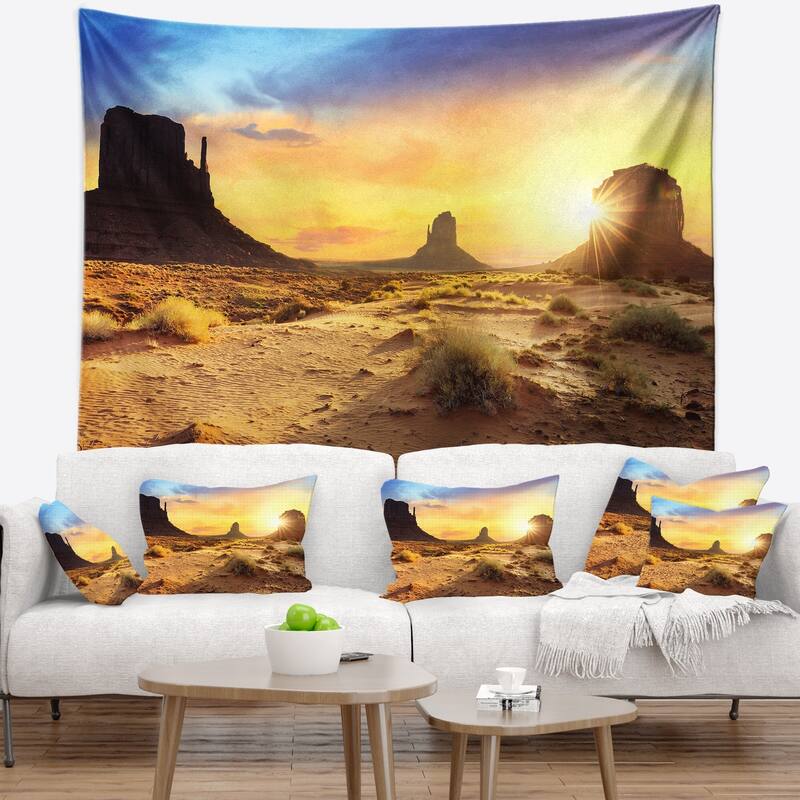 Designart 'Monument Valley Landscape' Photography Wall Tapestry - Bed ...