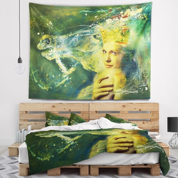 Designart 'Thoroughbred Horse and Woman' Animal Wall Tapestry