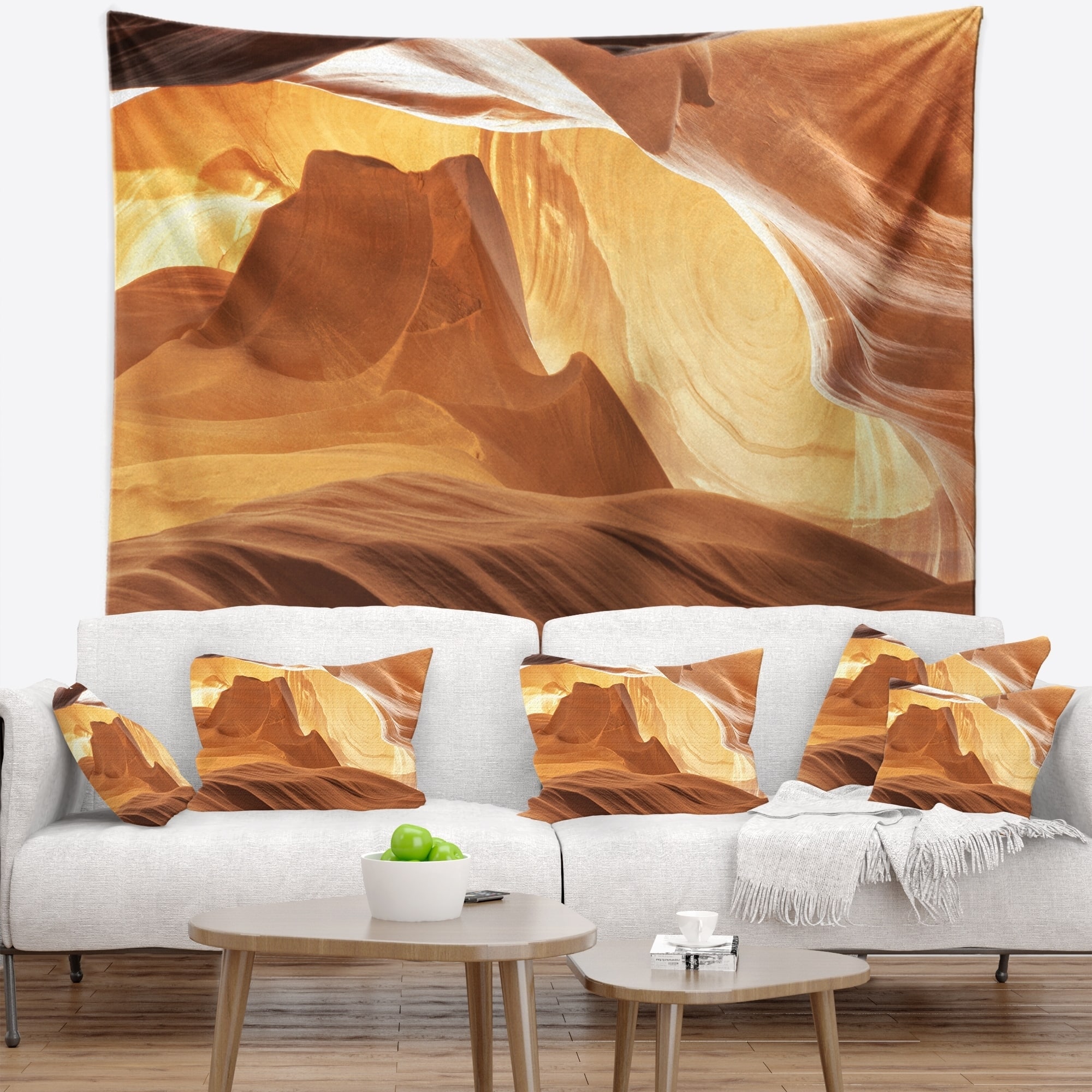 Designart 'Antelope Canyon with Light Rays' Landscape Photography Wall ...