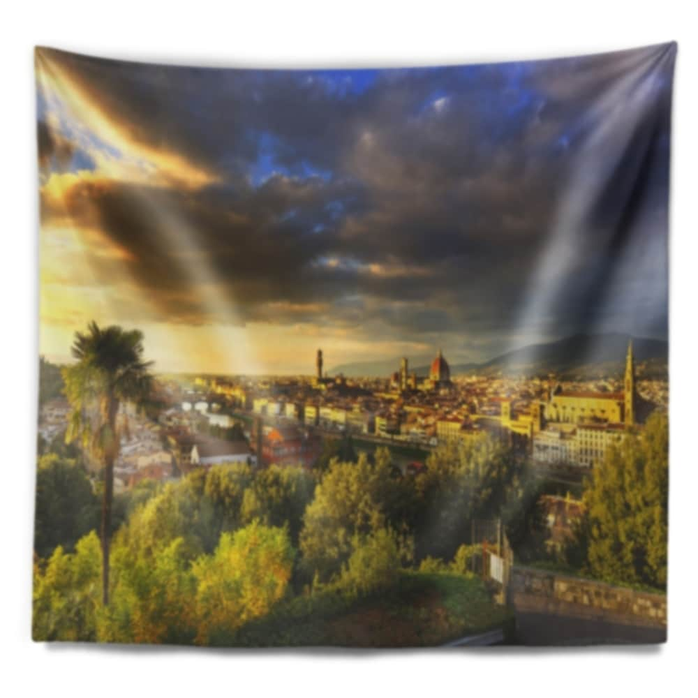 Designart 'Florence Sunset Aerial View' Landscape Wall  Small