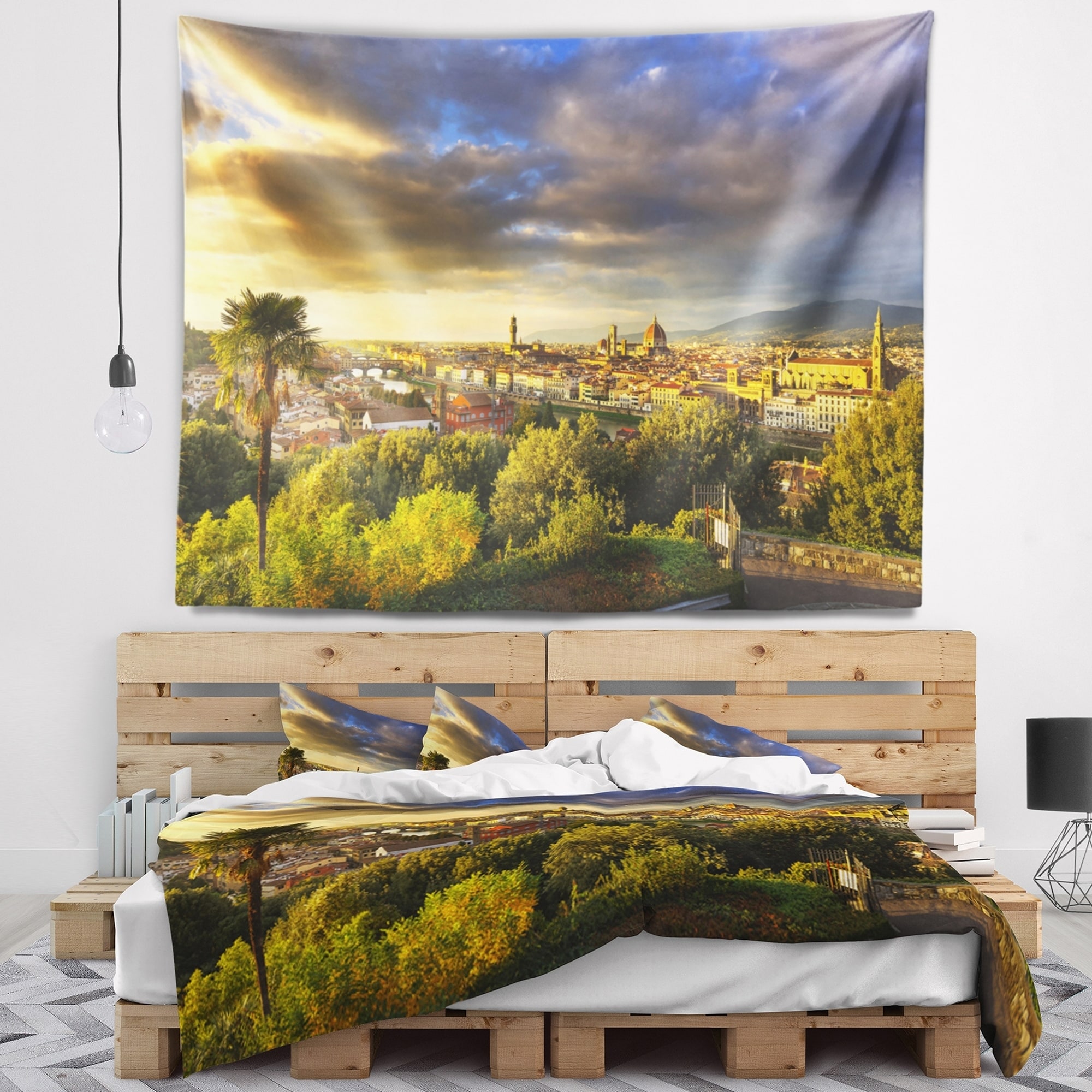 Designart 'Florence Sunset Aerial View' Landscape Wall  Small