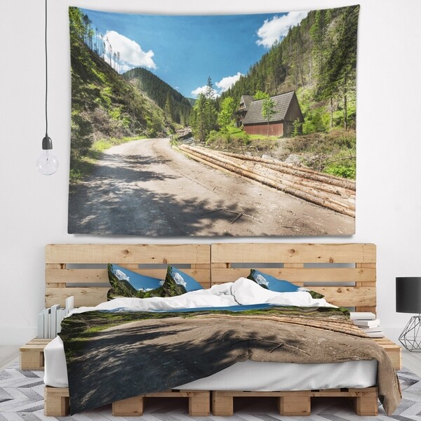 Designart 'Road in Chocholowska Valley' Landscape Wall Tapestry