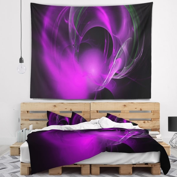 Designart 'Purple Fractal Galactic Nebula' Abstract Wall Tapestry