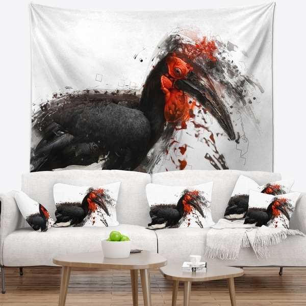 Designart 'Relaxing Large Exotic Bird' Animal Wall Tapestry