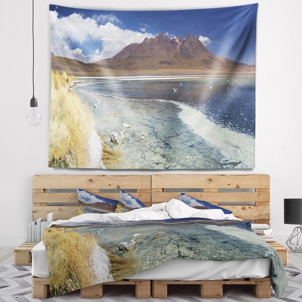 Designart 'Desert Lake Laguna Canapa on Sunny Day' Modern Seashore Wall Tapestry