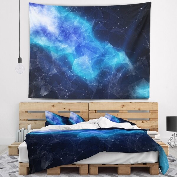 Designart 'Blue Nebula in Cosmos' Contemporary Wall Tapestry