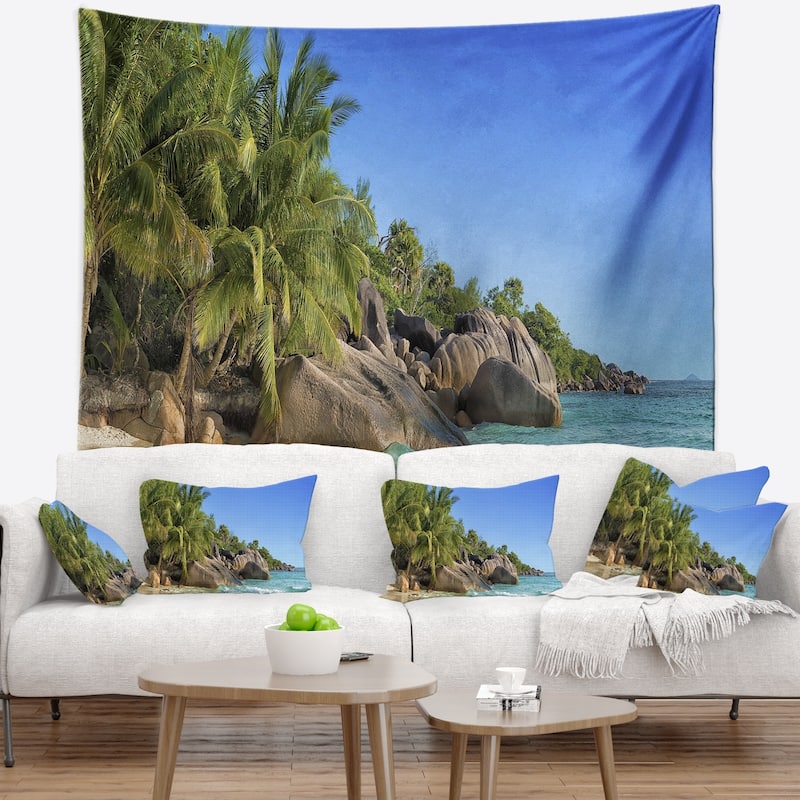 Designart 'Anse Lazio Praslin Island Seychelles' Seashore Wall Tapestry ...