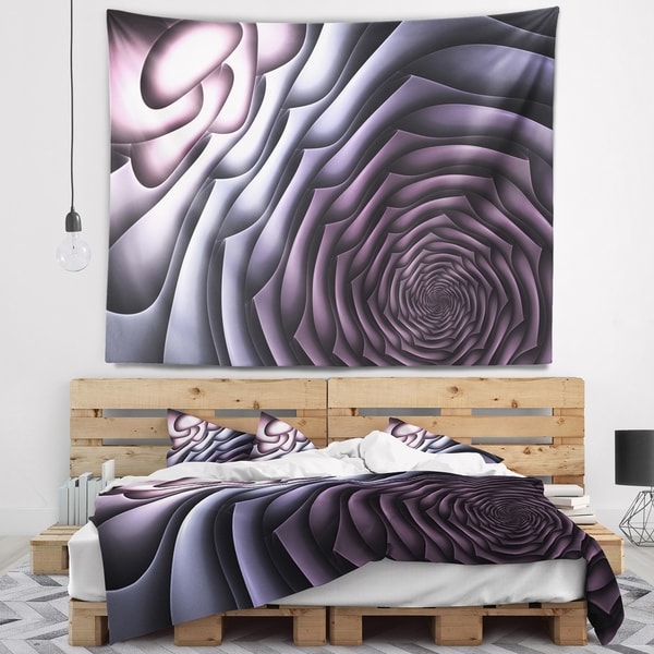 Designart 'Purple Flower Shaped Fractal Art' Abstract Wall Tapestry