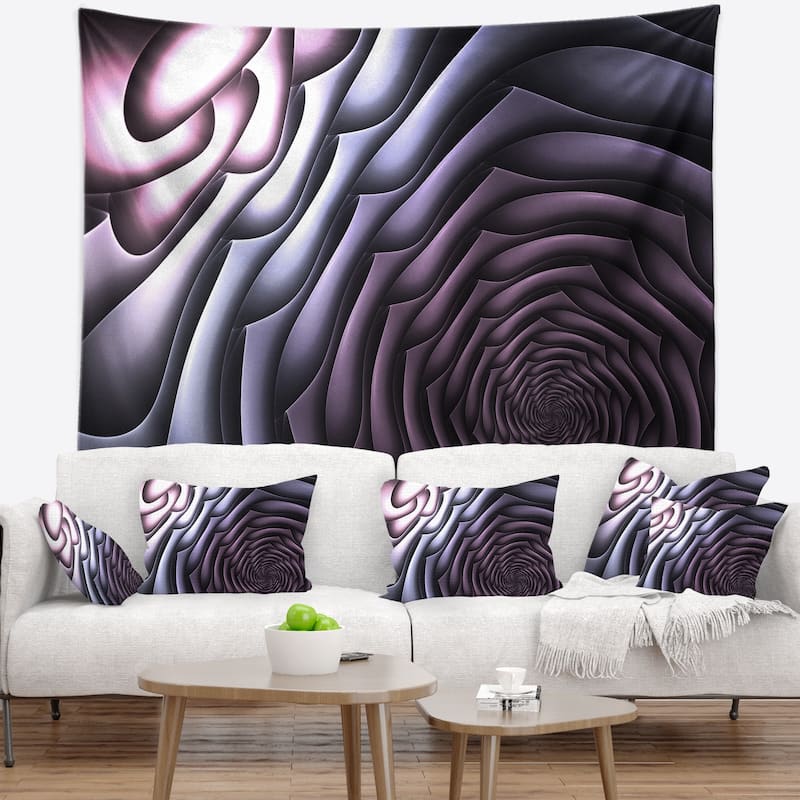 Designart 'Purple Flower Shaped Fractal Art' Abstract Wall Tapestry ...