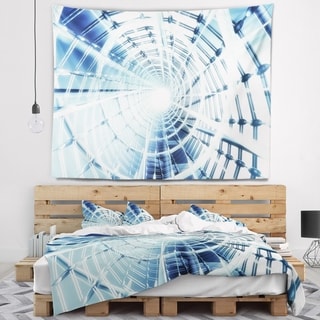 Designart 'Fractal 3D Network Spiral' Contemporary Wall Tapestry - Bed ...