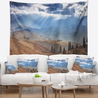 Designart 'Beautiful Mountain Village View' Landscape Wall Tapestry ...