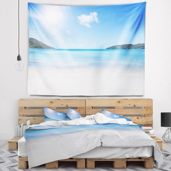 Designart 'Calm Beach of Azure Indian Ocean' Seashore Wall Tapestry