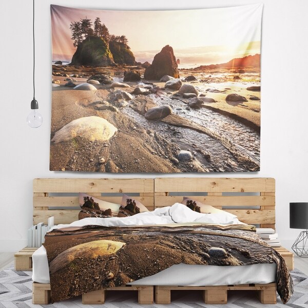 Designart 'Olympic National Park Coast' Seashore Wall Tapestry